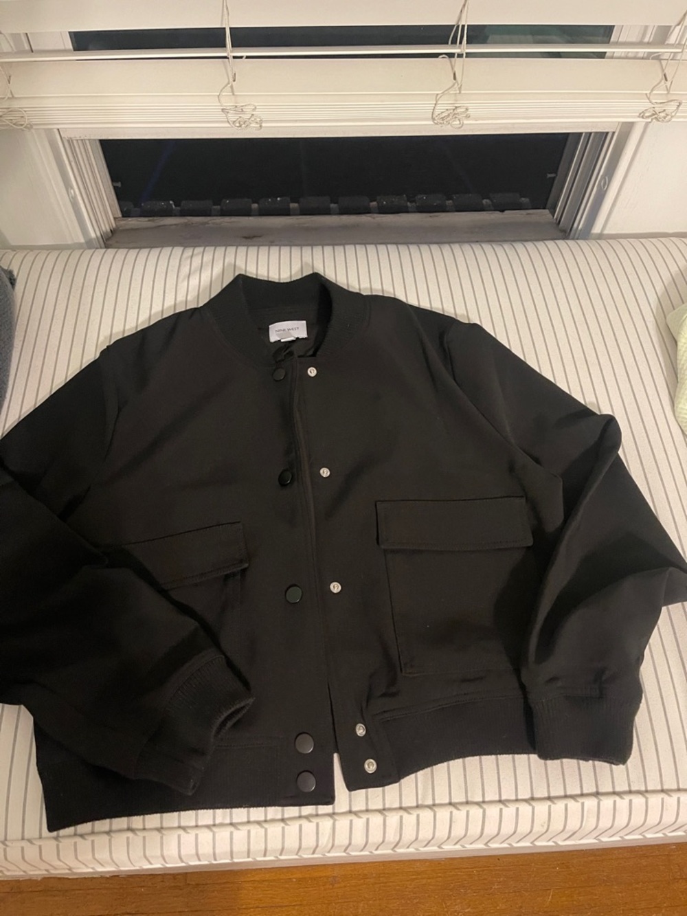 Nine West Black Bomber Jacket - Men's Varsity Style